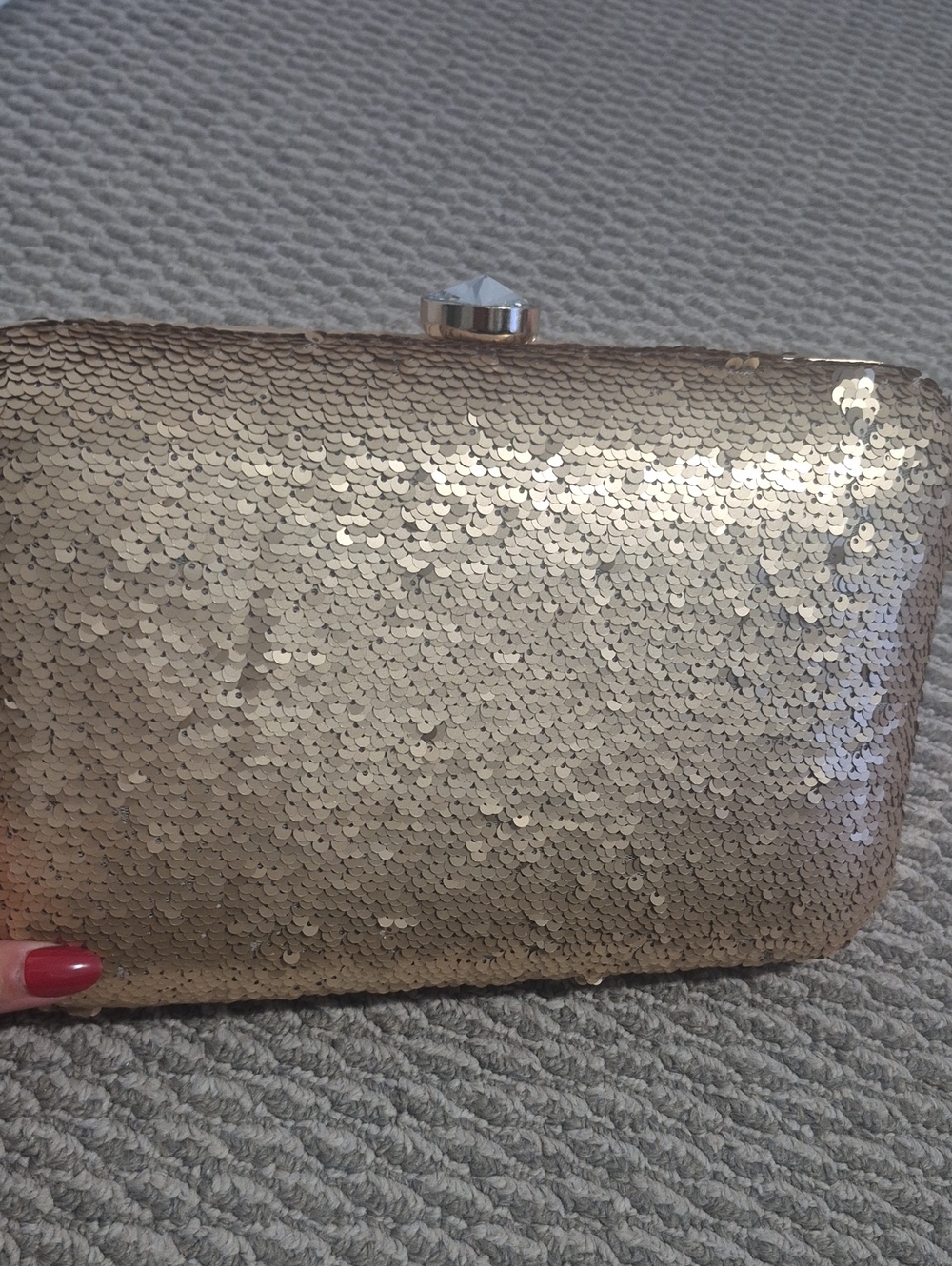 Gold Sequin Evening Clutch